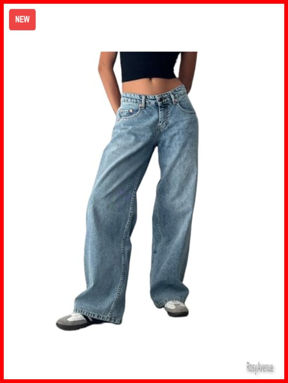 Low Rise Baggy Boyfriend Straight Wide Leg Jeans Casual